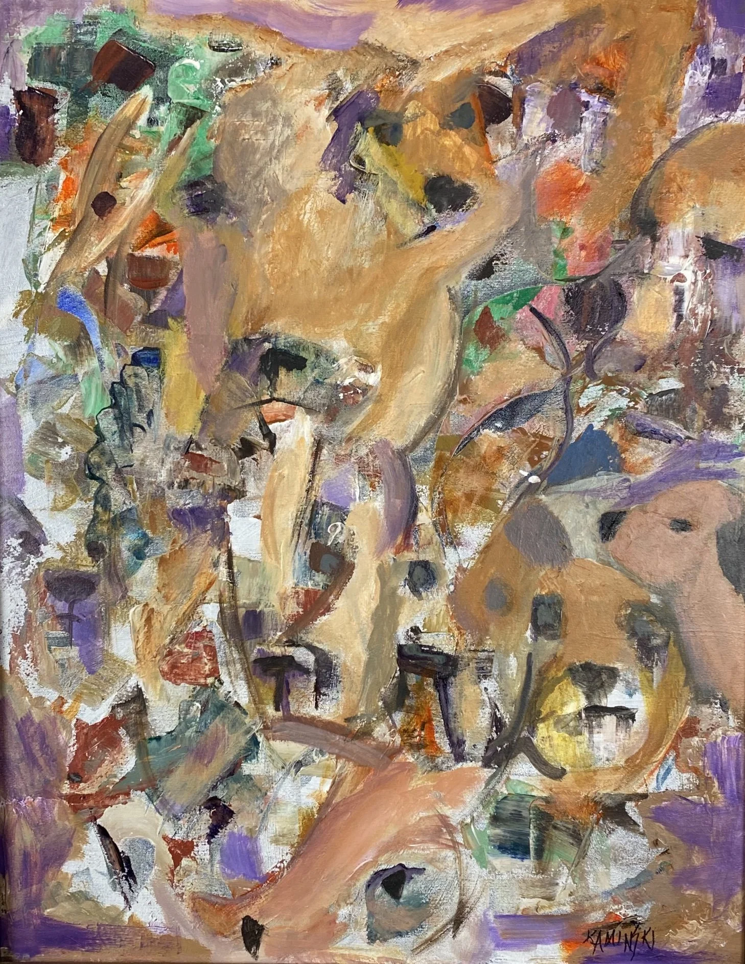 Bob Kaminski; Fox and Hounds; Acrylic on canvas; SOLD; Email: bobkaminski@usa.net