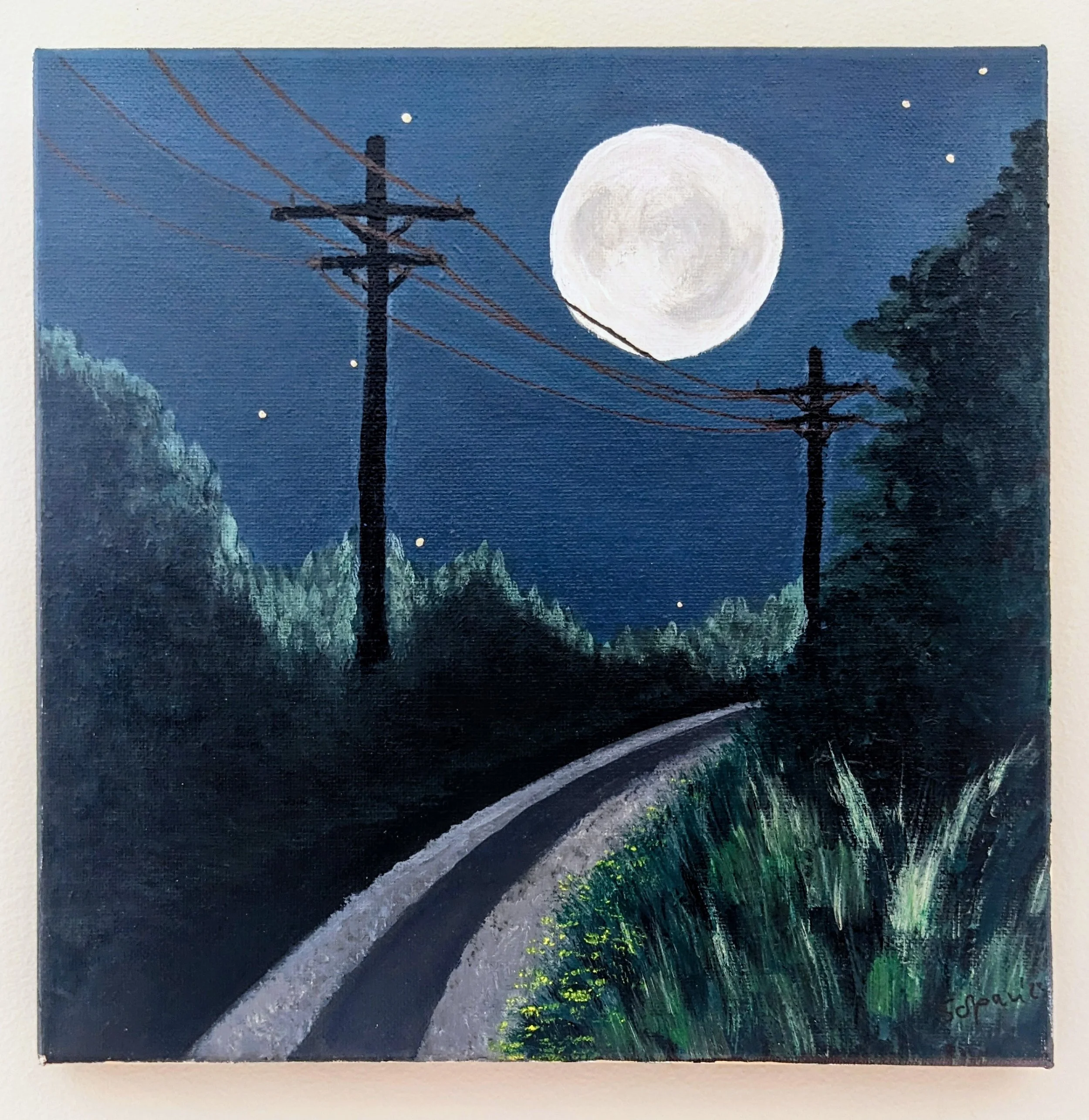 Awalin N. Sopan; Moonlight In A Trail; 10x10 Acrylic on canvas; $200.00 
Email: awalinnabila@gmail.com 
