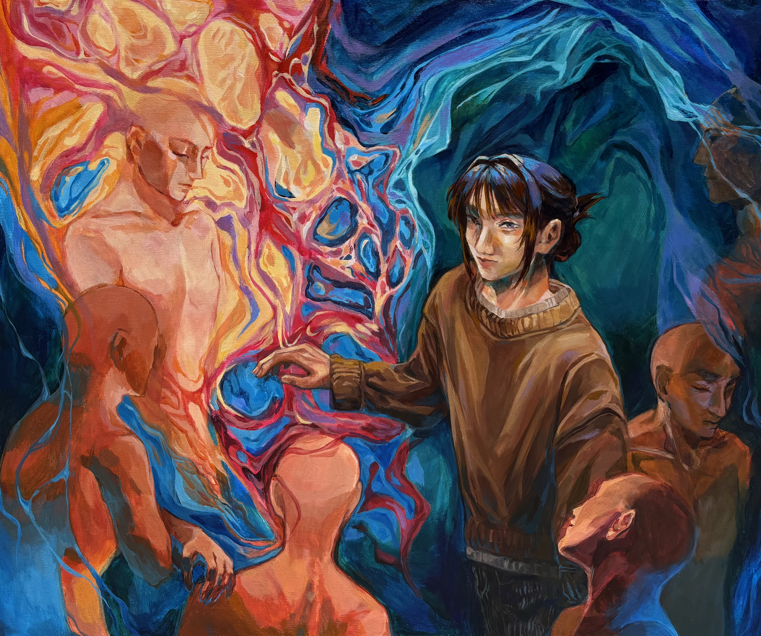 Vernice Qin, Emergence, 30x36, Acrylics on Canvas, Not For Sale. Email: verniceqin08@gmail.com