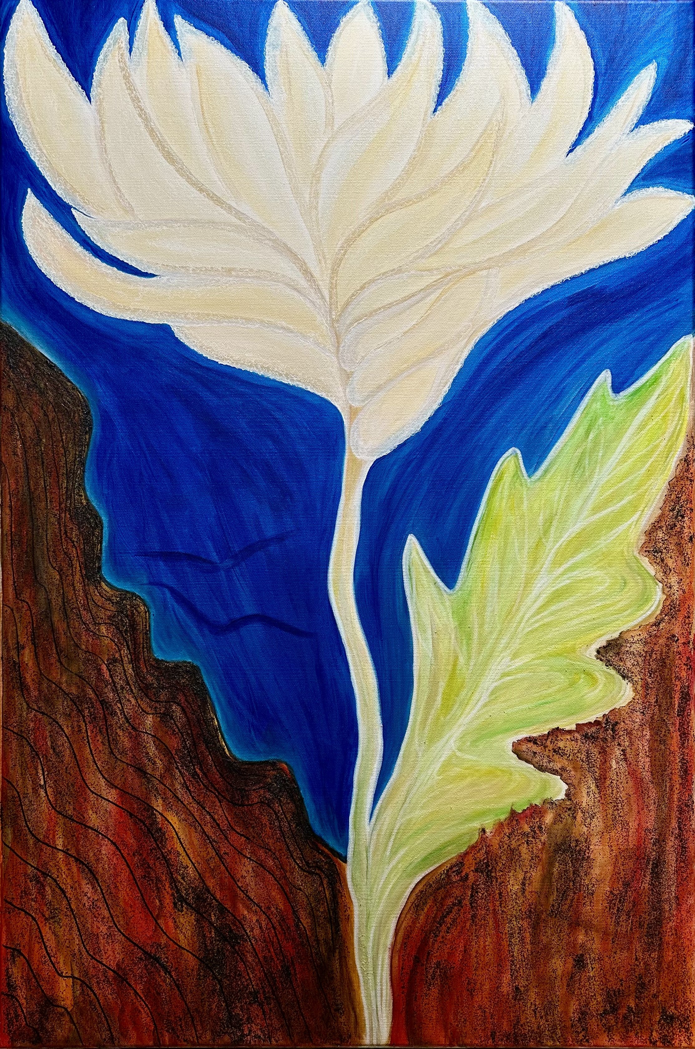 Antonella Manganelli, We're Burning Down, Mixed Media On Canvas, 23x35, $900.00, email: antomanganelli@aol.com