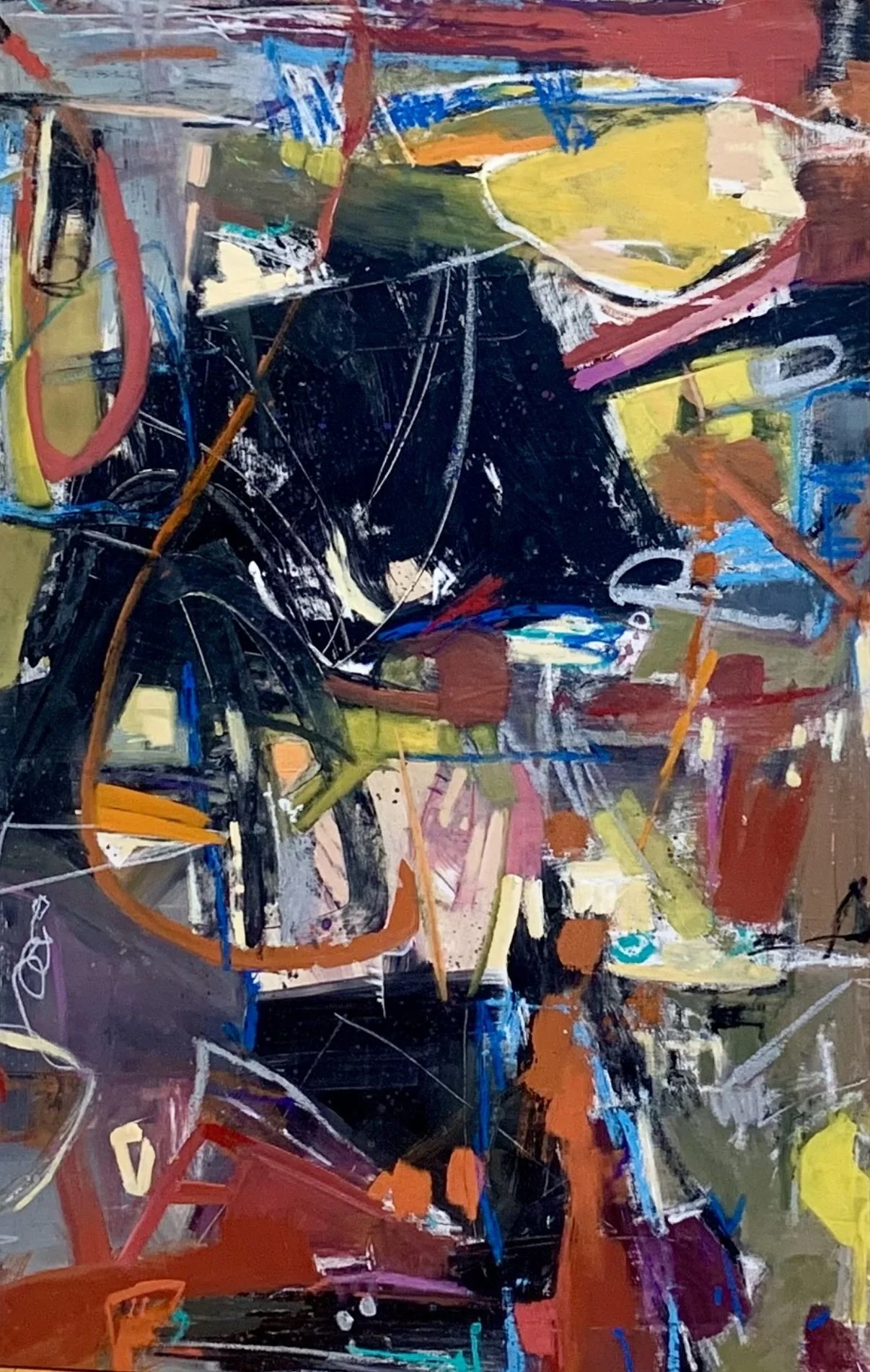 Marthe McGrath; Burning Down the House; Mixed Media; 64x42; $3,500.00; Email: marthemcgrath@gmail.com