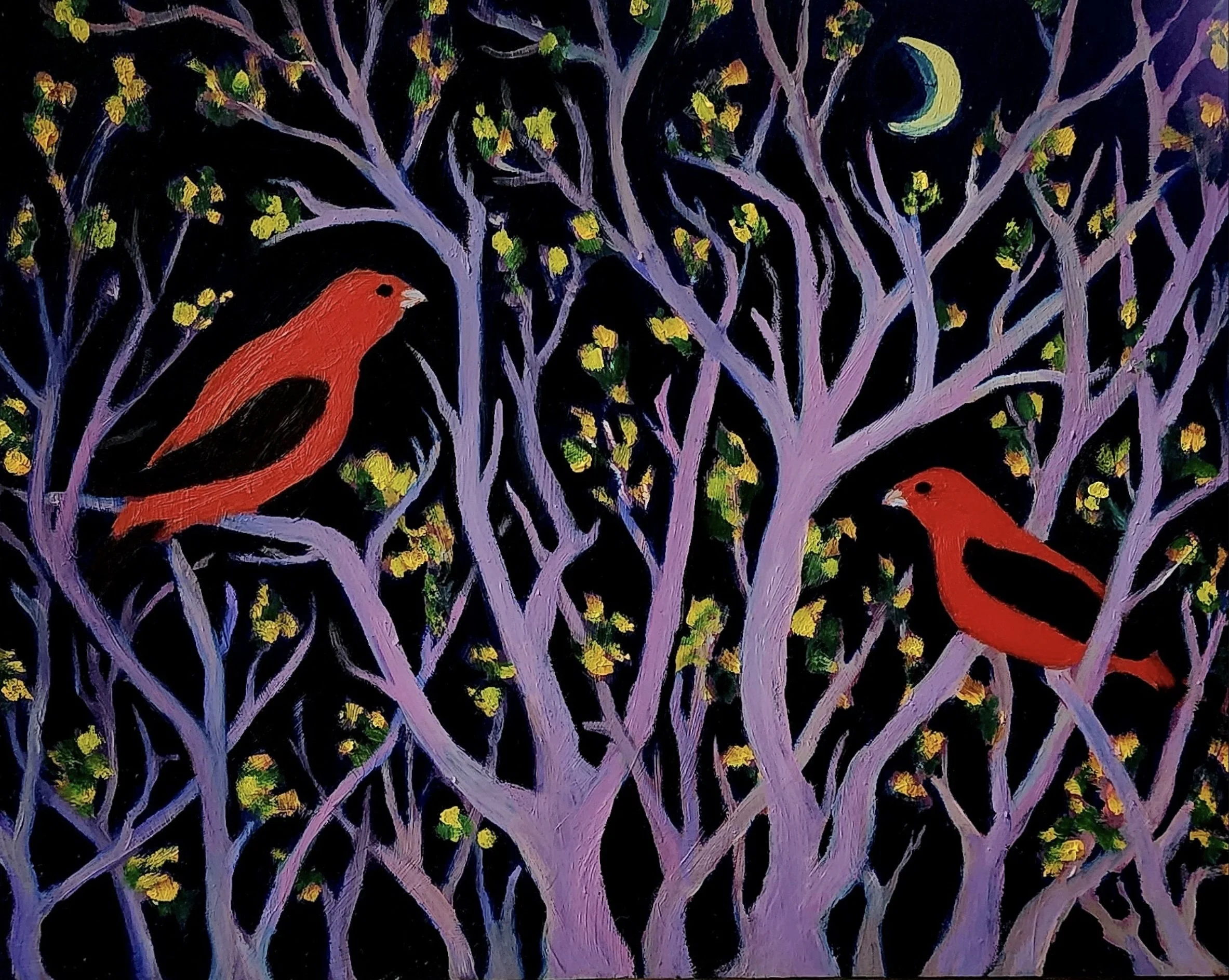 Ruth Sievers; Midnight Garden' Oil on wood;
10x12 framed (unframed size 8x10); Email: ruthiesievers@gmail.com