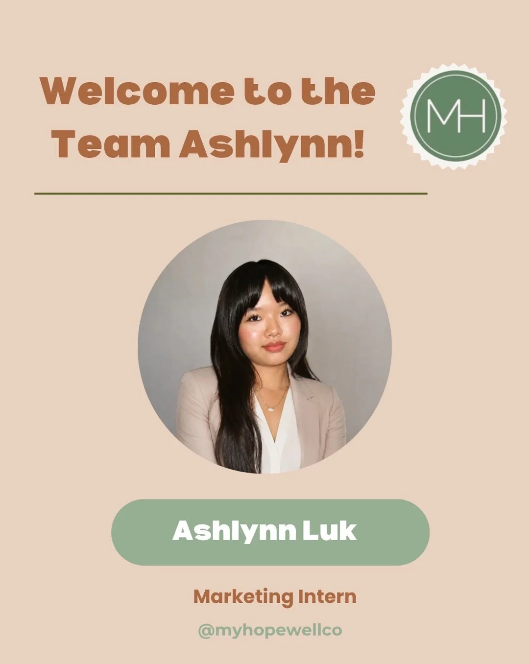 ✨Welcome to the Team Ashlynn ✨

Excited to introduce our marketing Intern Ashlynn who is passionate about using creativity to inspire, educate, and connect with others. As a self-taught content creator, she enjoys designing engaging and visually mean