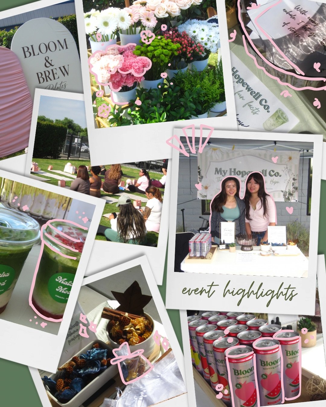 More flicks from our Loved Within&rsquo;s Bloom &amp; Brews Pilates, our first booth event! 💞🍵💐