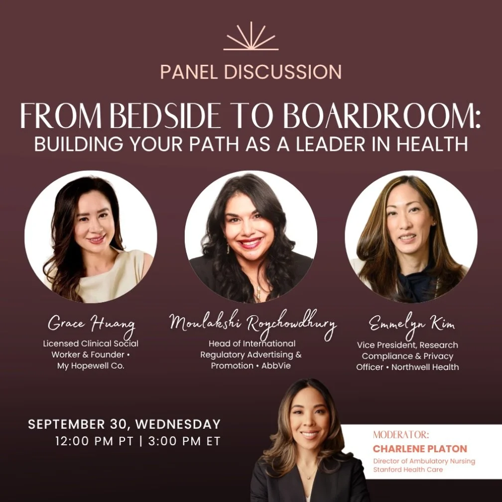 I&rsquo;m honored to be a panelist this month for a discussion on: &ldquo;From Bedside to Boardroom&rdquo; with @the_authentic_asian , alongside an incredible group of women leaders in healthcare.

This topic feels especially meaningful to me. My own