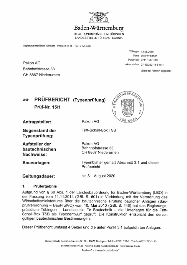 Typenprüfung Schall- Isobox TSB® 