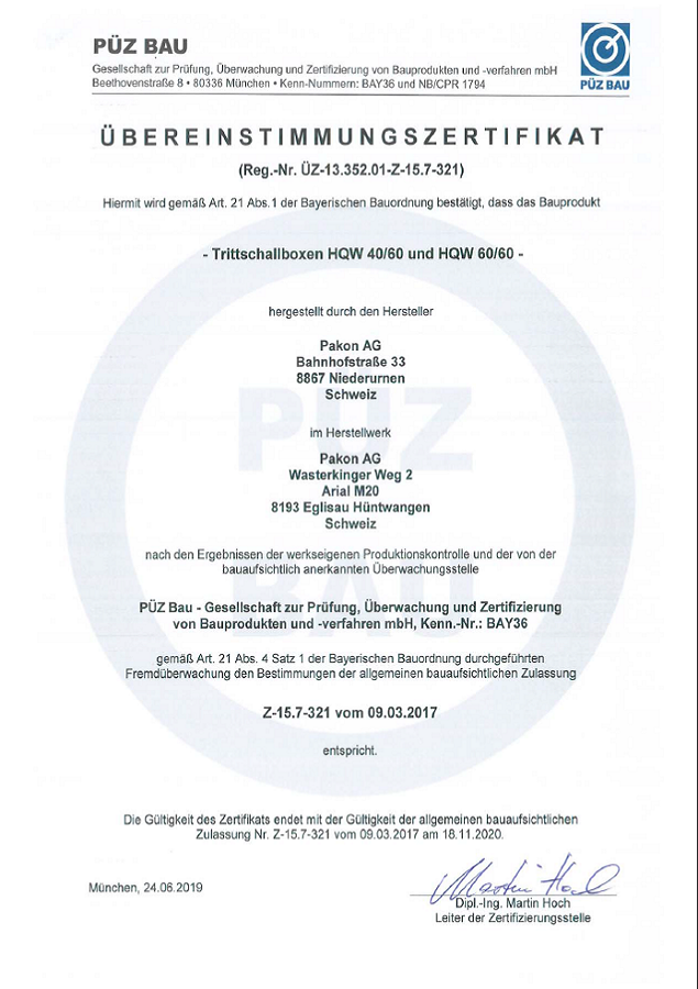 Überwachungsbericht Schall- Isodorn HQW DiBt Z-15.7-321