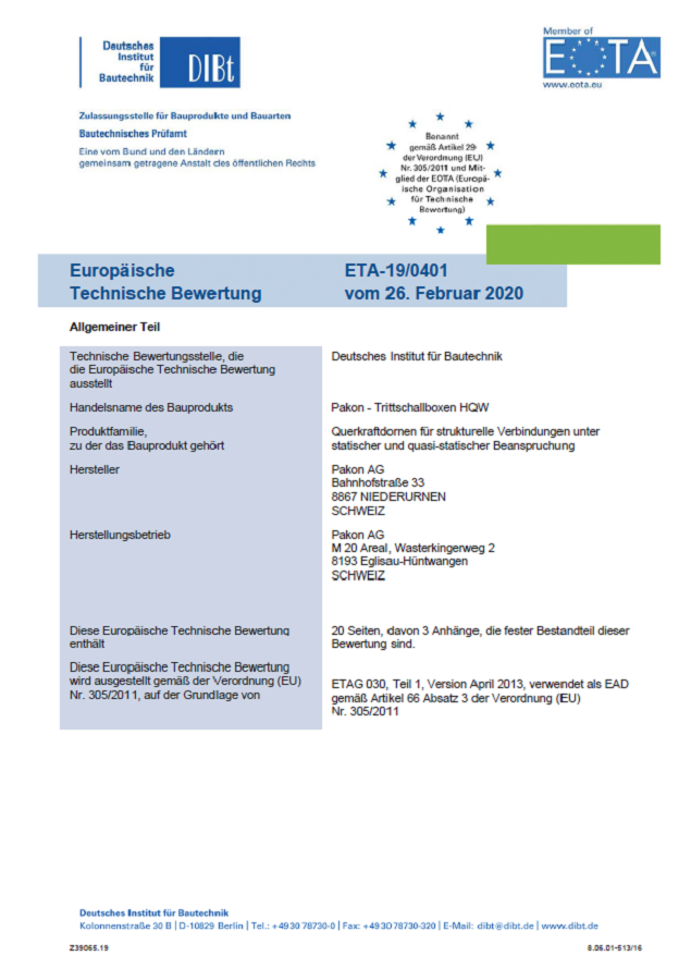 ETA-19/0401 deutsch Trittschallbox Schall-Isodorn HQW® 
