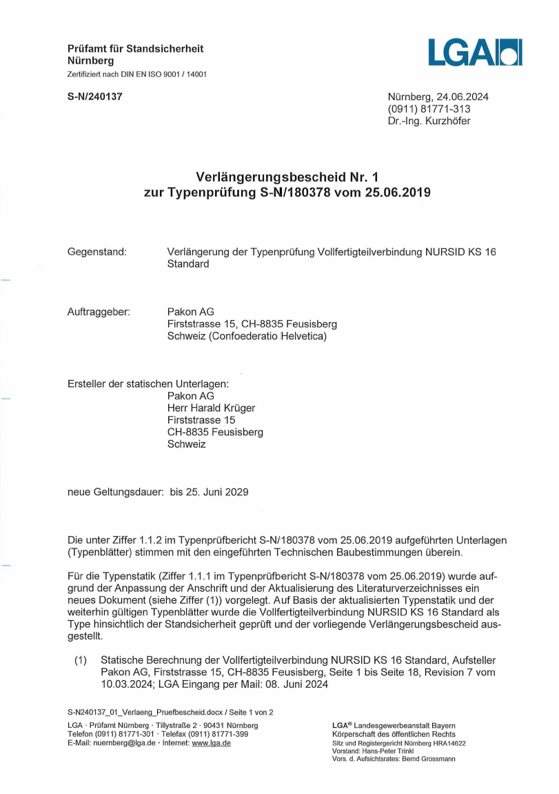 Verlängerungsbescheid Nursid® KS 