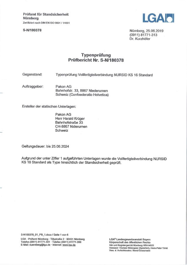 Typenprüfung Nursid® KS 