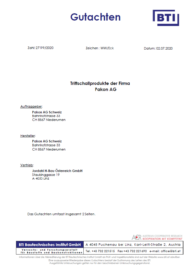 Gutachten BTI Tritschallprodukte Austria