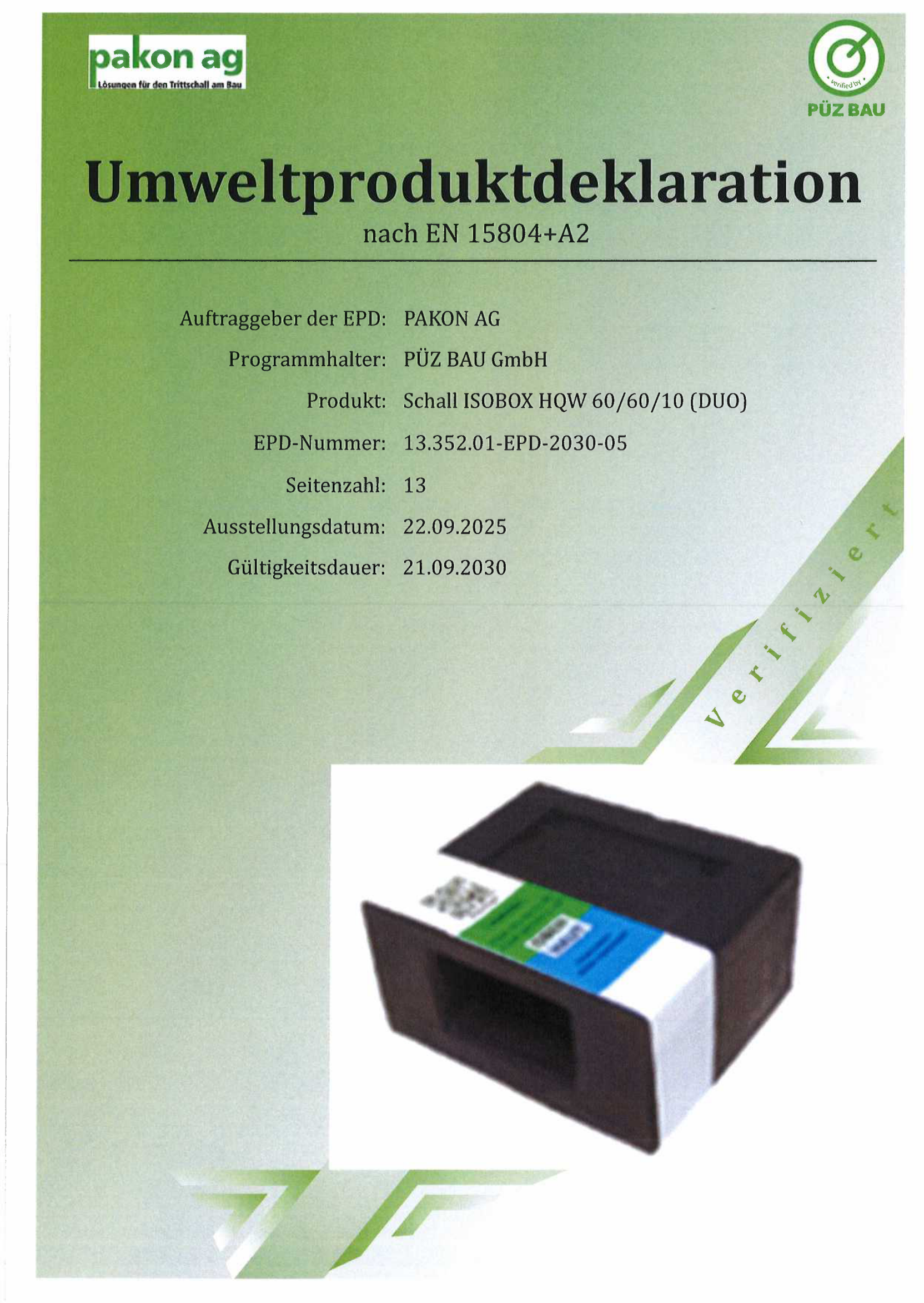 Schall-ISODORN HQW® Schallbox 60/60