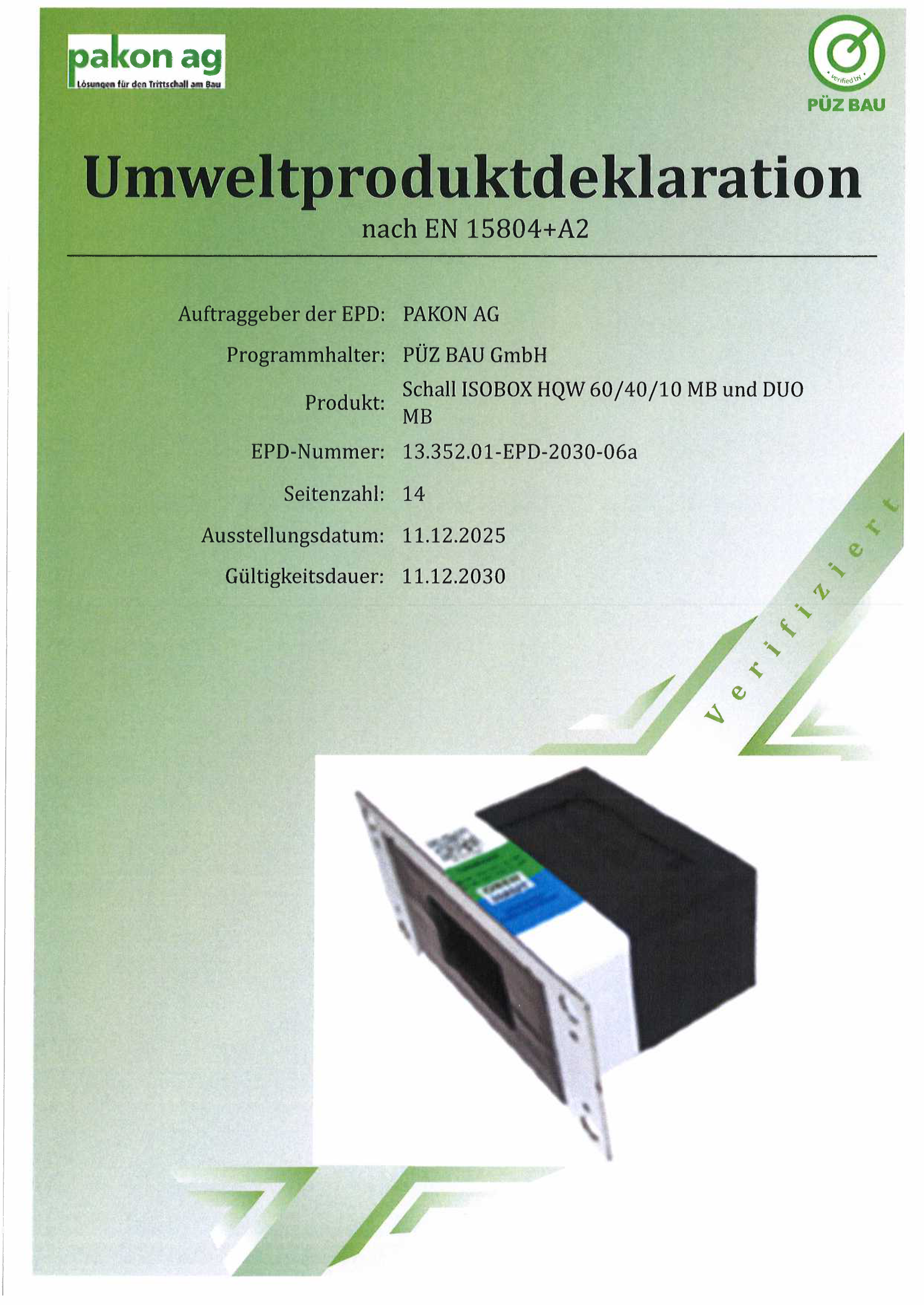 Schall-ISODORN HQW® Schallbox 60/60 Montagerahmen