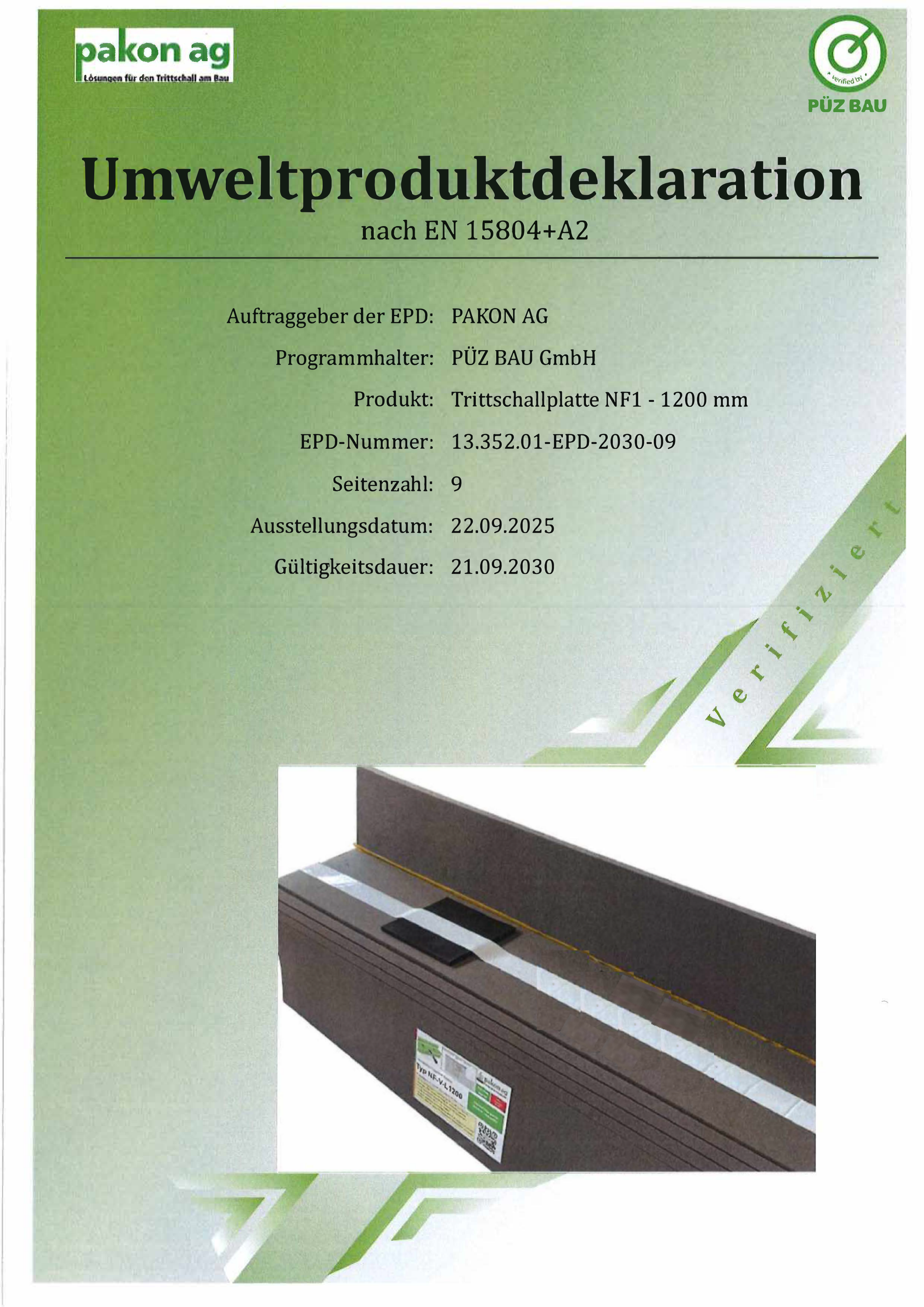 Trittschallplatte NF1