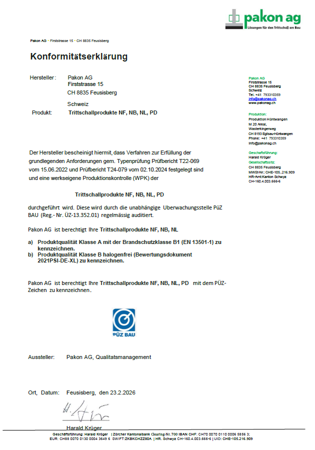 Konformitätserklärung NF/NB/NL/PD