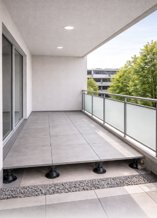 Laggia Balkon mit Trittschalldämmung