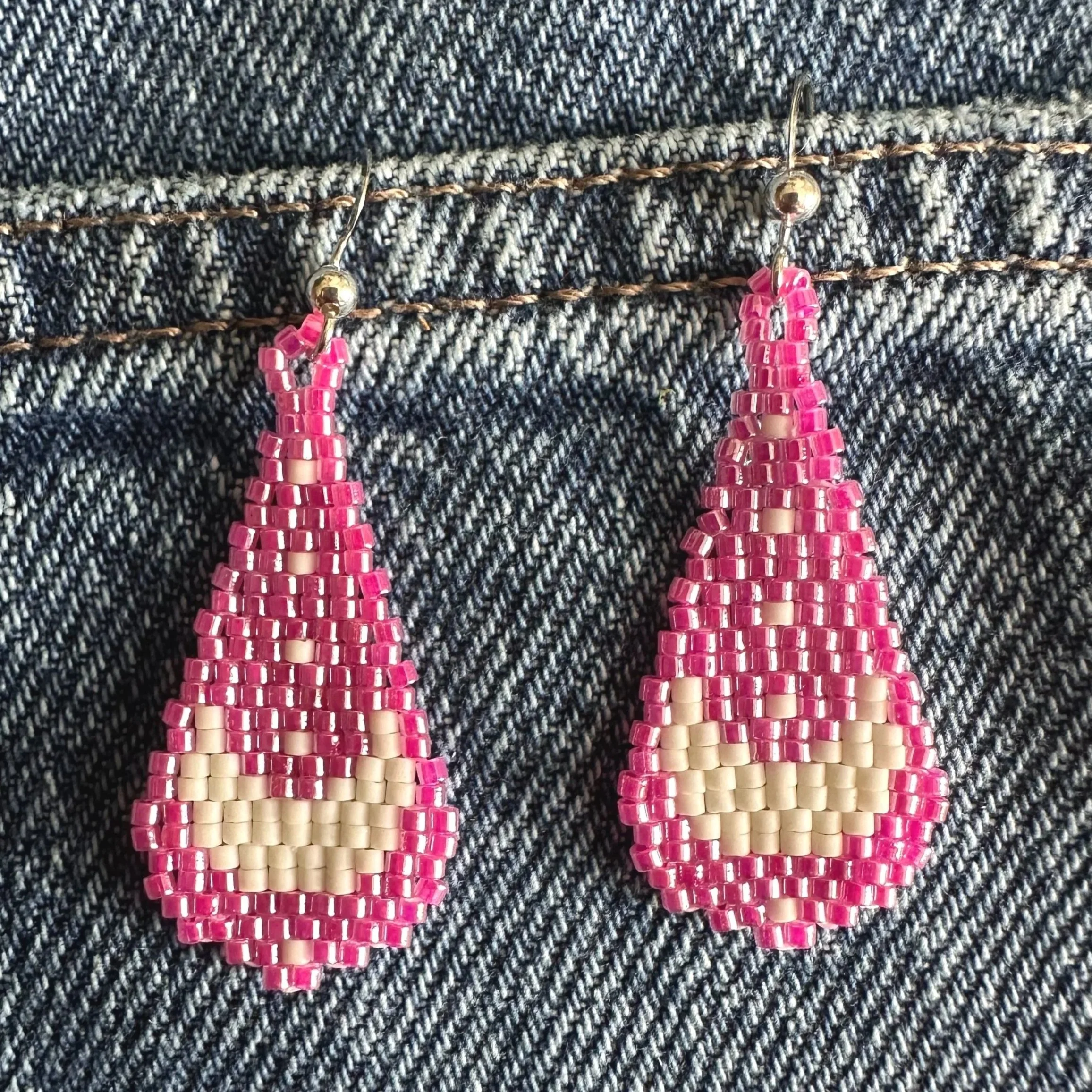 Blushing Moon Beaded Earrings