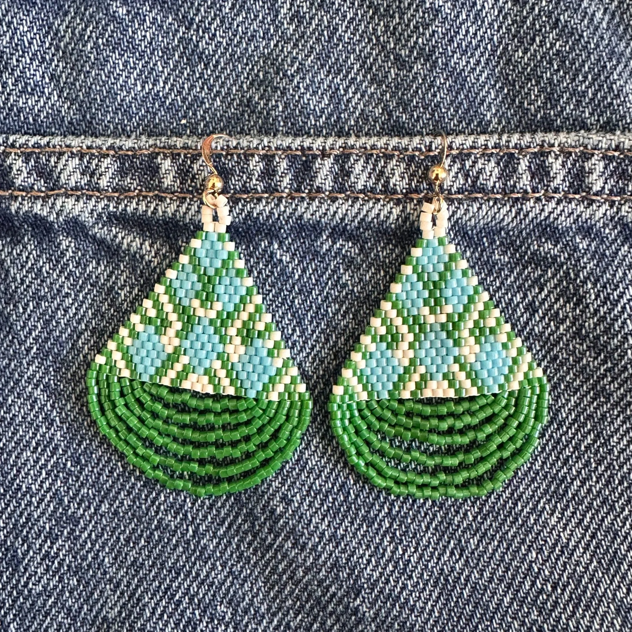 Meadow Grass Beaded Earrings