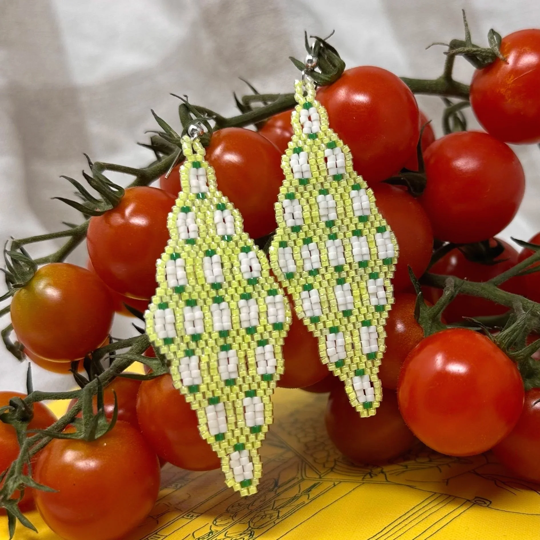 Lemon Verbena Beaded Earrings