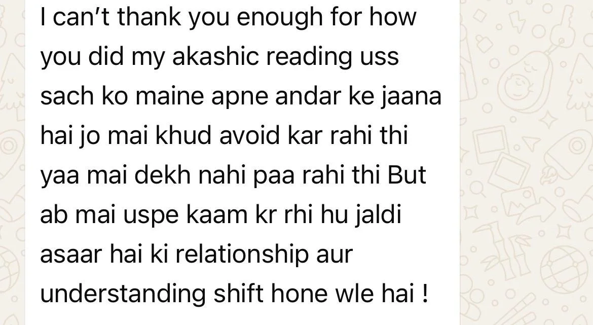 A screenshot of a message written in Hindi using Latin characters. The message expresses gratitude for someone's actions that helped maintain a relationship despite misunderstandings and shifts in understanding.