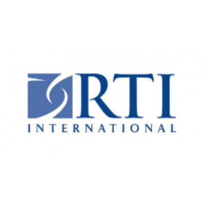 RTI International logo with stylized 'RTI' in blue and the word 'INTERNATIONAL' below it.