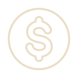 Icon of a dollar sign inside a circle.