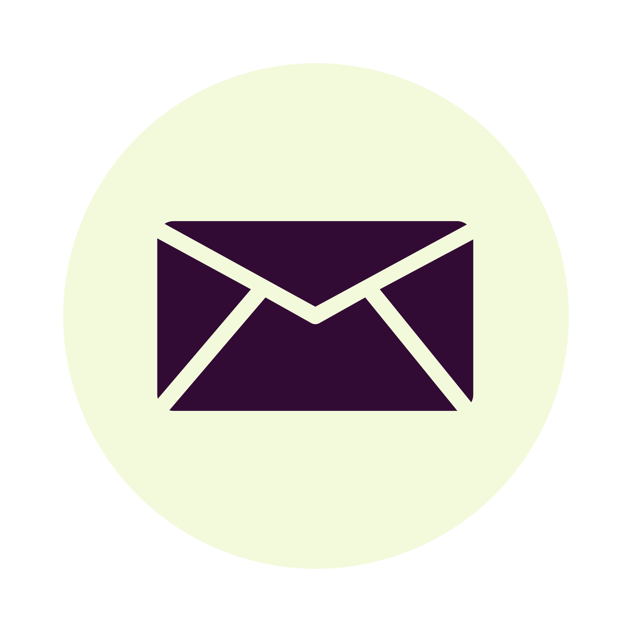 Icon of an envelope inside a light-colored circle with a black background.