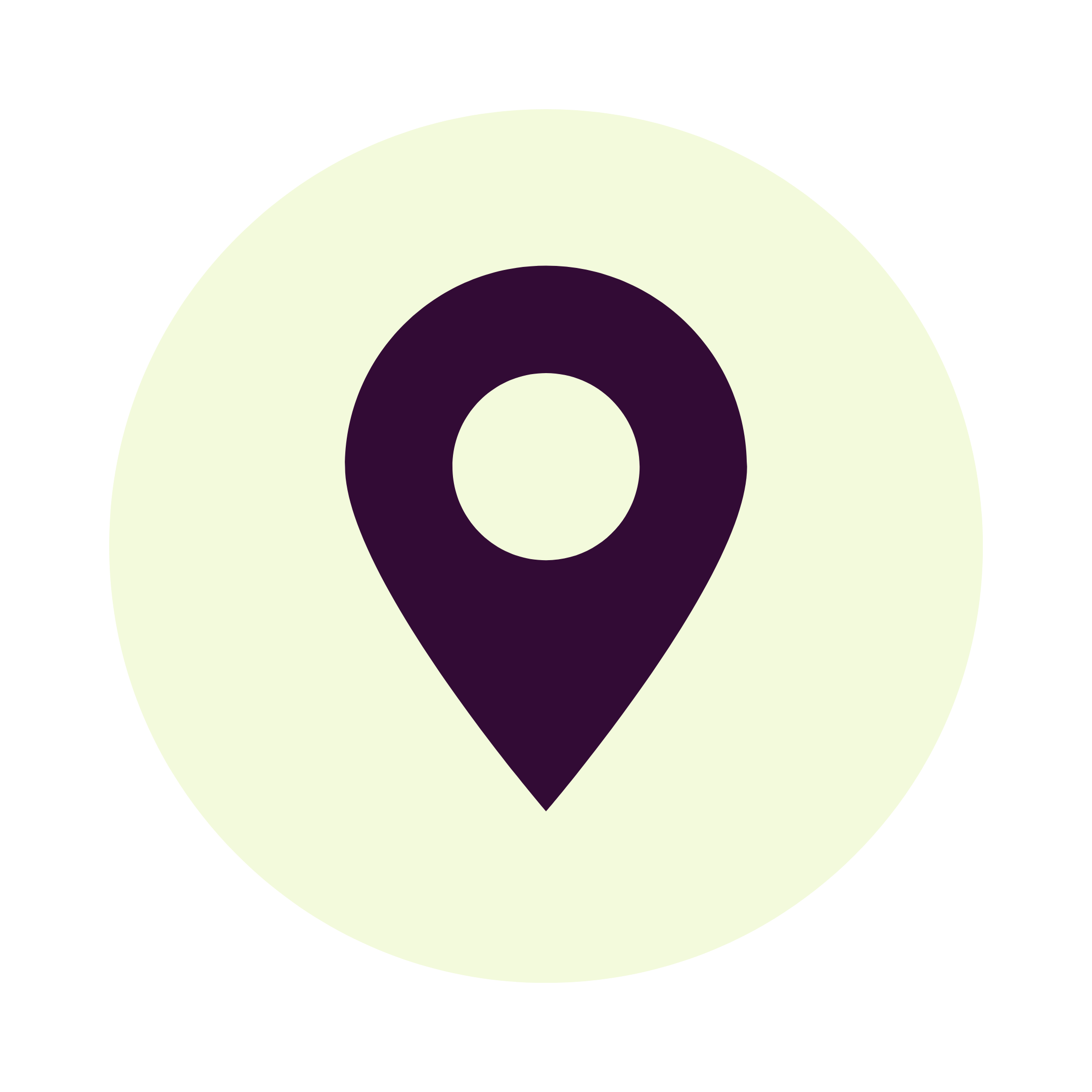 Icon of a location pin inside a circle, representing location or map.