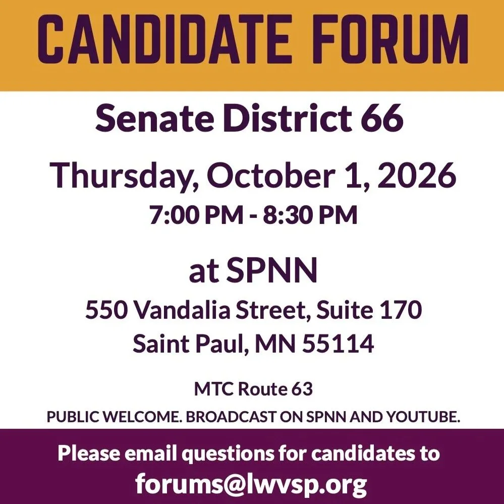 Oct. 1 - Candidate Forum: MN Senate District 66