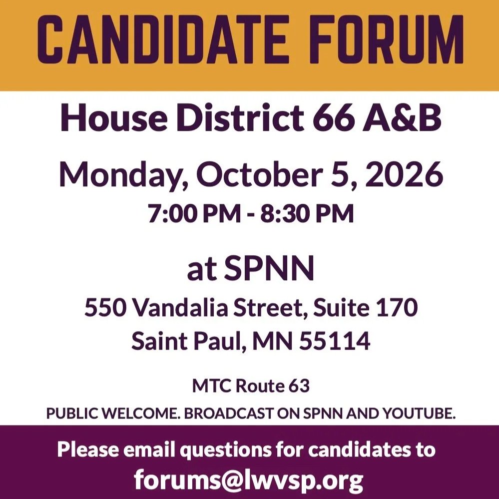 Oct. 5 - Candidate Forum: MN House Districts 66A &amp; 66B
