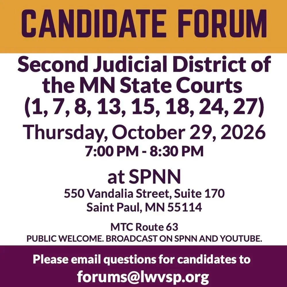 Oct. 29 - Candidate Forum: Second Judicial District of the Minnesota State Courts