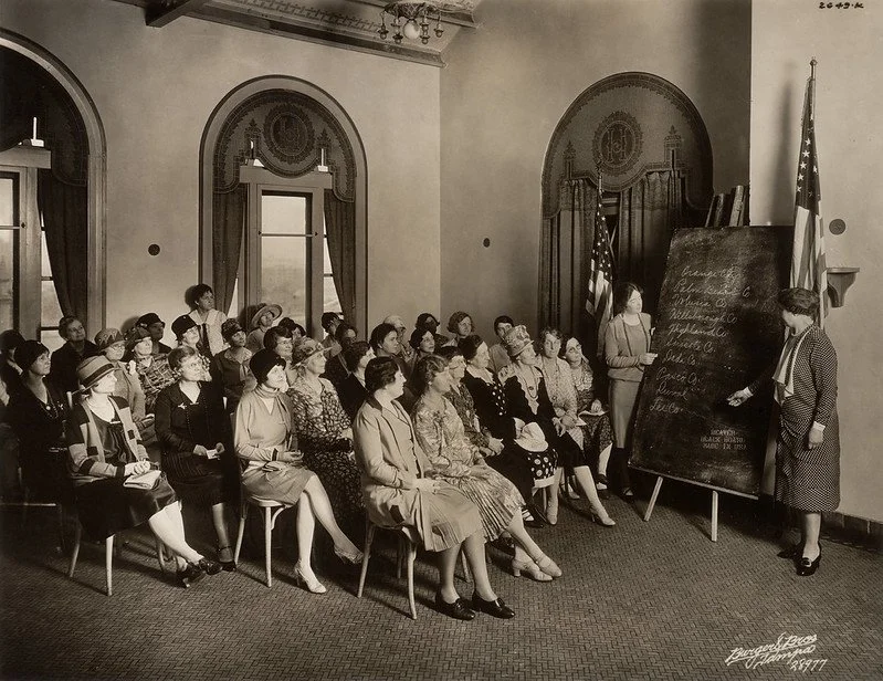 A Citizenship School in Tampa, FL is conducted by Mrs. W. Ramsey, 5th Vice President, and Miss Hildah Morrehead, regional secretary (1), in connection with the Florida League Convention, March 1929