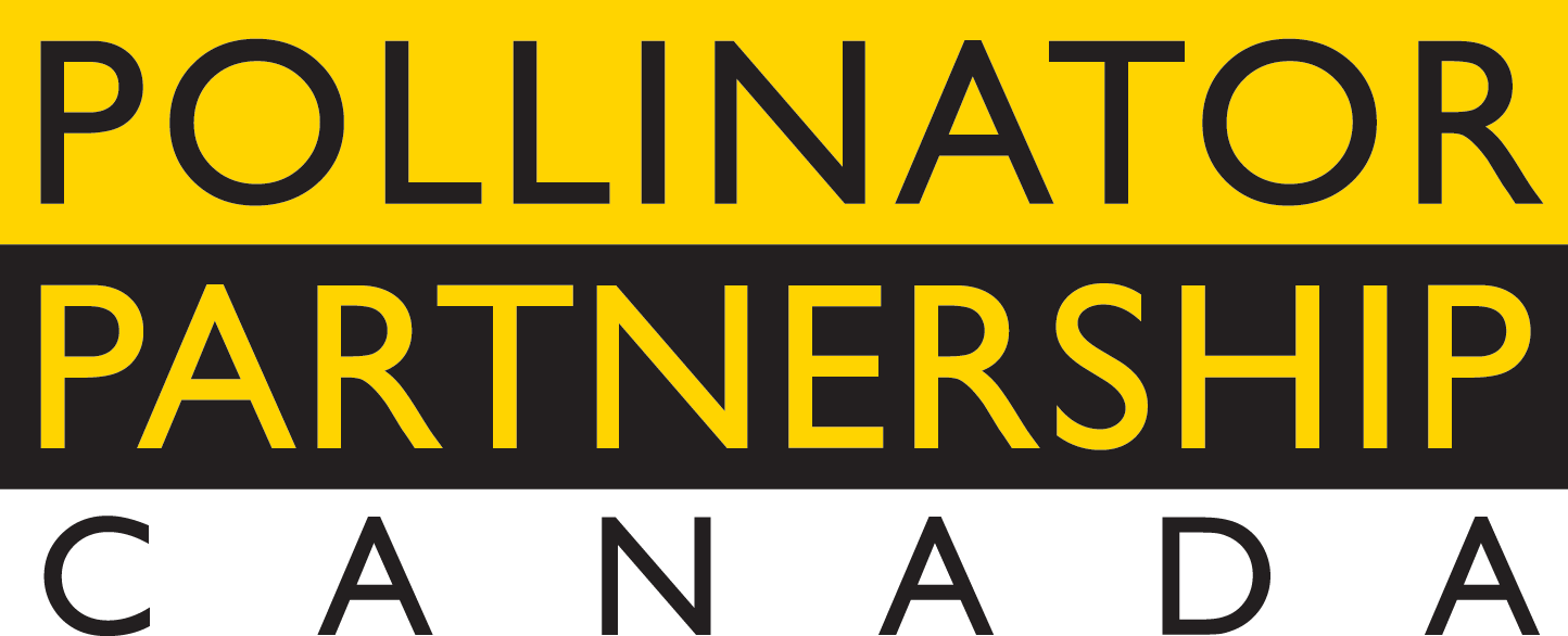 Graphic with text reading "Pollinator Partnership Canada" in yellow, black, and gray colors.