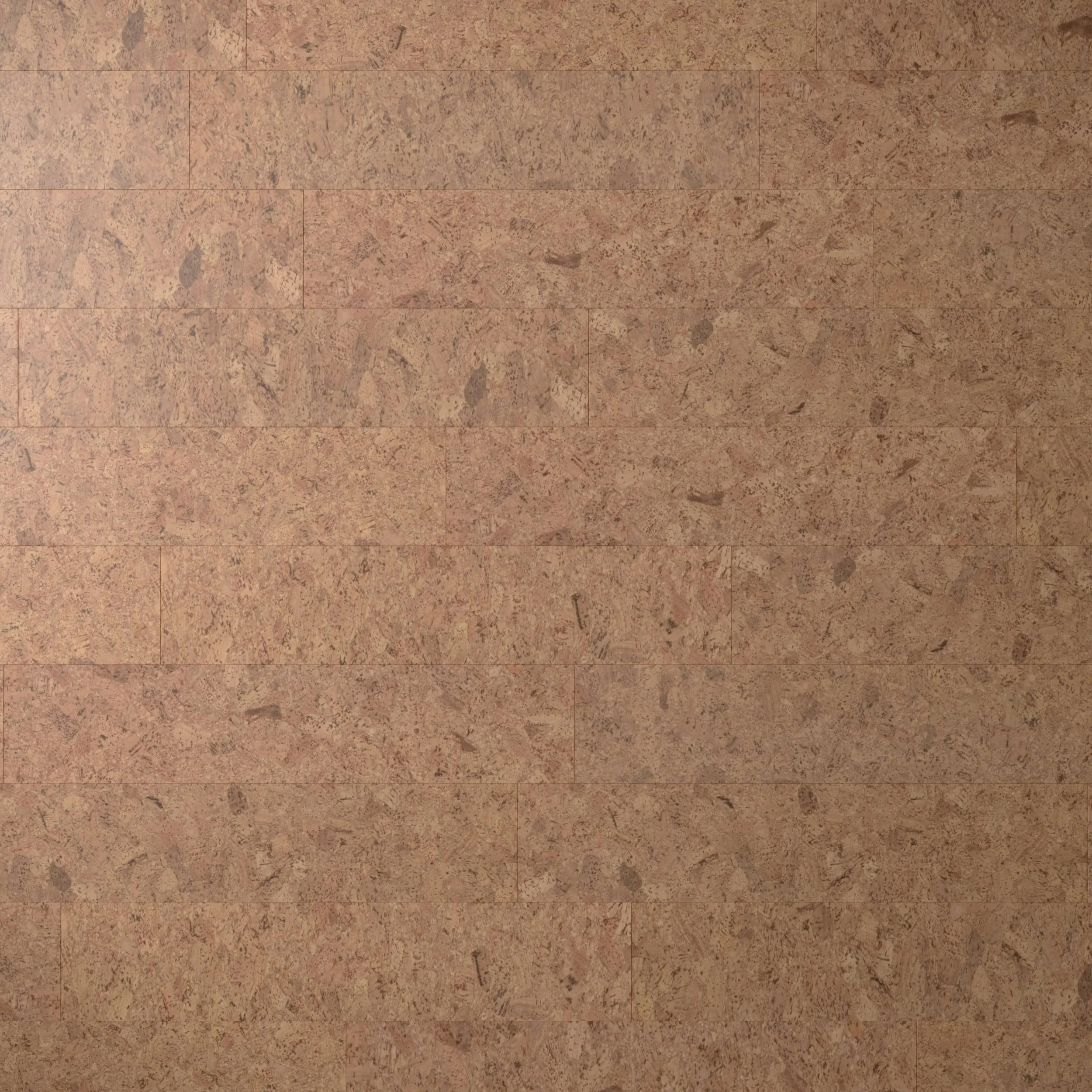 Close-up view of a brown cork flooring with visible cork grains and rectangular tiles. Flooring at Okanagan Hardwood Flooring Kelowna BC