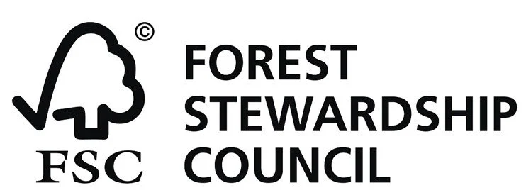 FSC logo with a stylized tree outline, and the text 'Forest Stewardship Council' beside it.