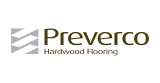 Preverco Hardwood Flooring logo with gray and gold lettering.