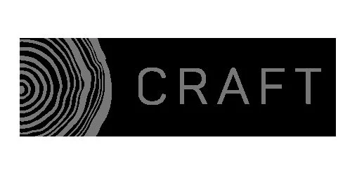 Logo with stylized tree rings on the left and the word "CRAFT" on the right.