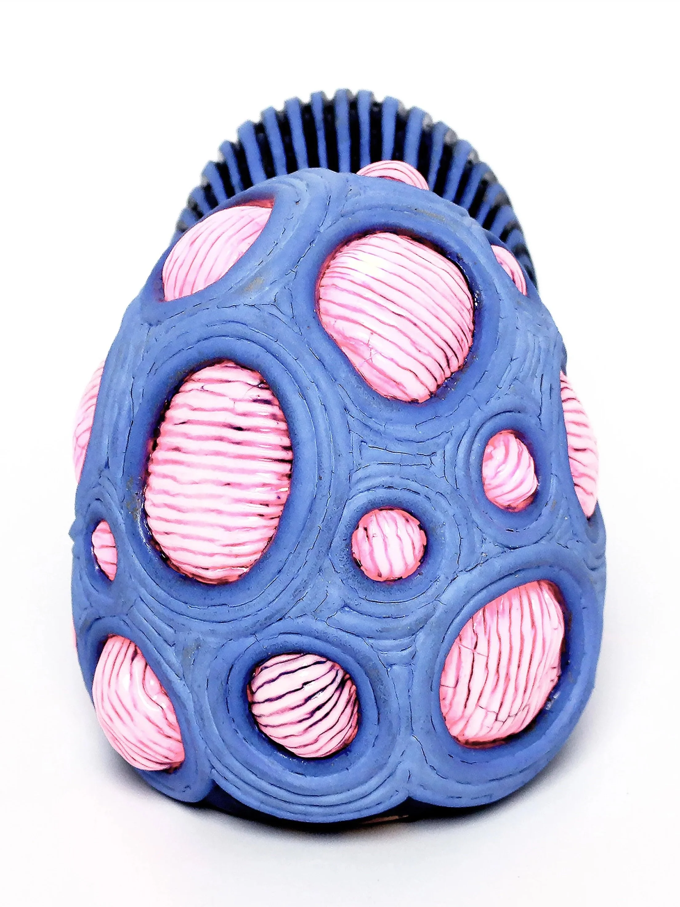 Symbiosis, 2023, 9 x 5 x 7 inches, stoneware, porcelain and internal LED component, electric-fired, cone 7