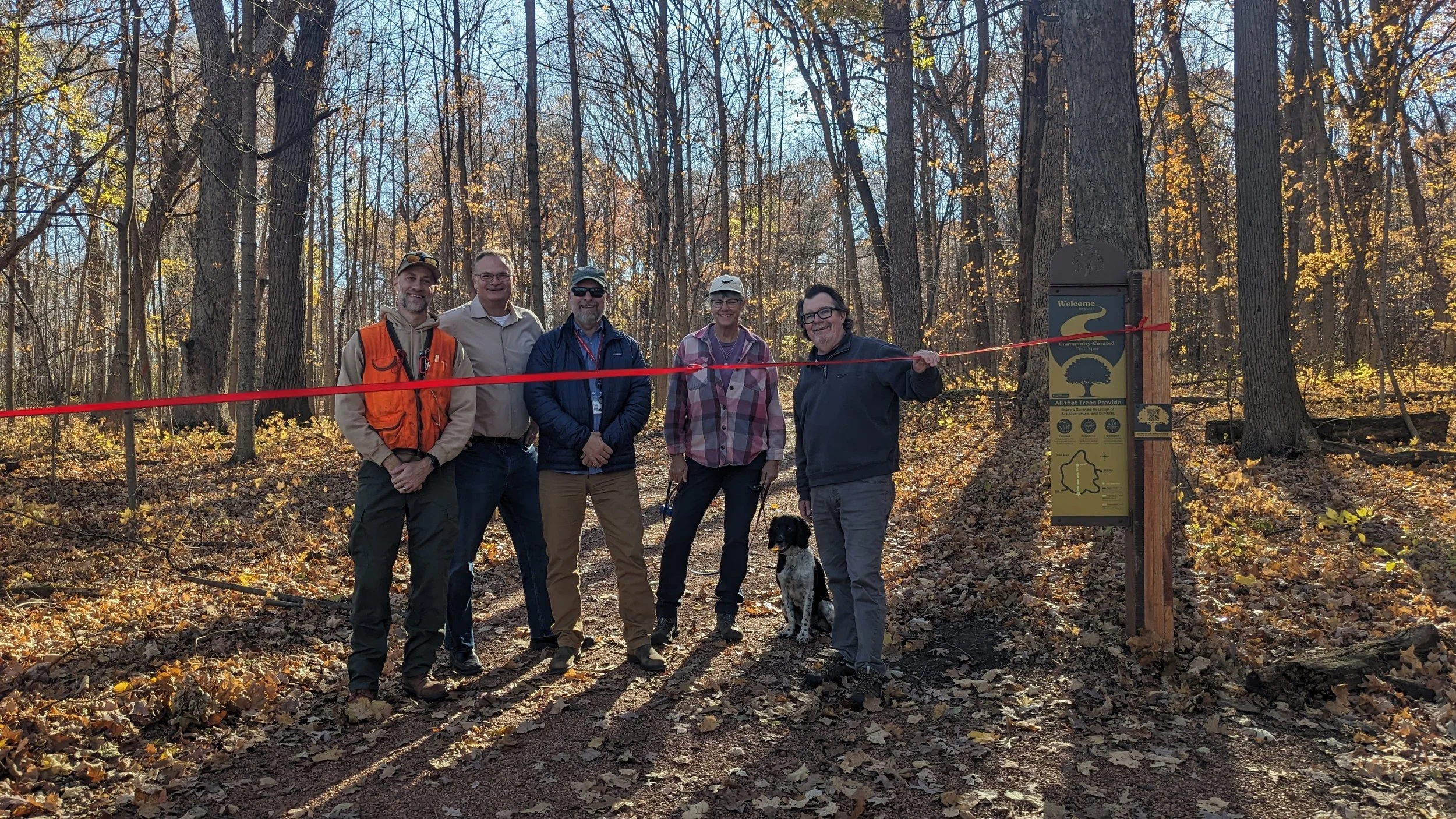 FEC board members and DNR staff at the Community Curated Trail Spur opening in November 2023