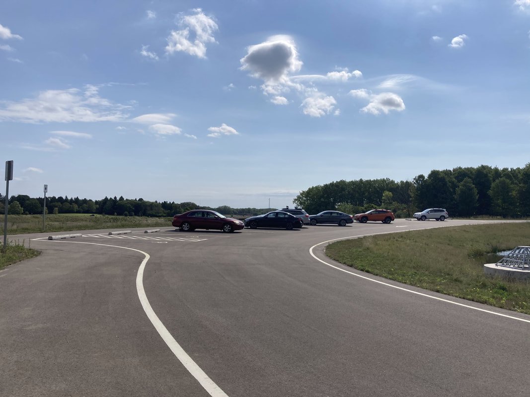 Parking area with multiple accessible spots