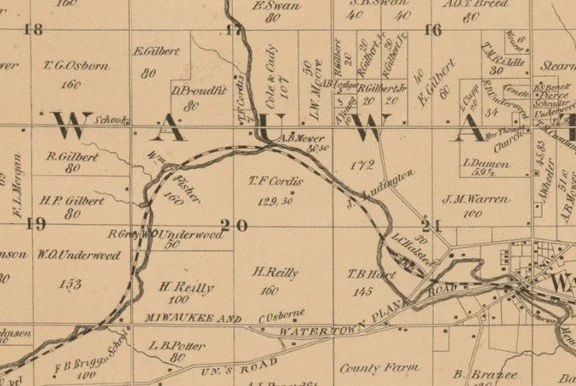 Land ownership map from 1858