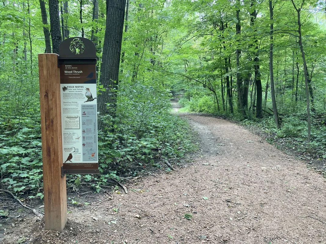 Self-guided educational signs along the Forest Ecology Trail