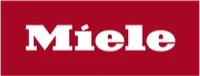 Logo von Miele auf rotem Hintergrund