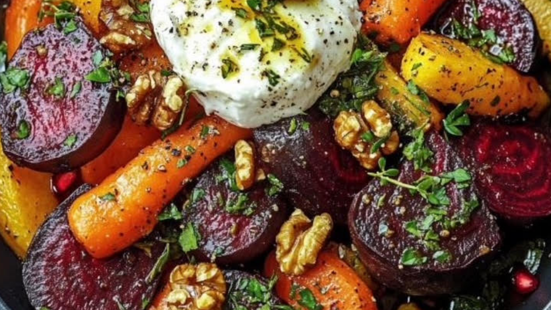 Vibrant Roasted Beets &amp; Carrots with Creamy Burrata Salad