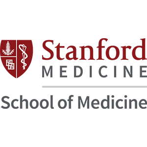 Stanford Medicine School of Medicine logo with shield and caduceus symbol.