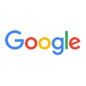 Google logo with colorful letters on a white background.