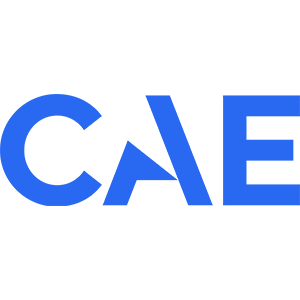 Partial logo with the letters 'CAE' in blue on a white background.