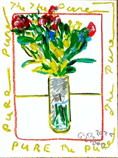 Oil Pastel Original Floral Work