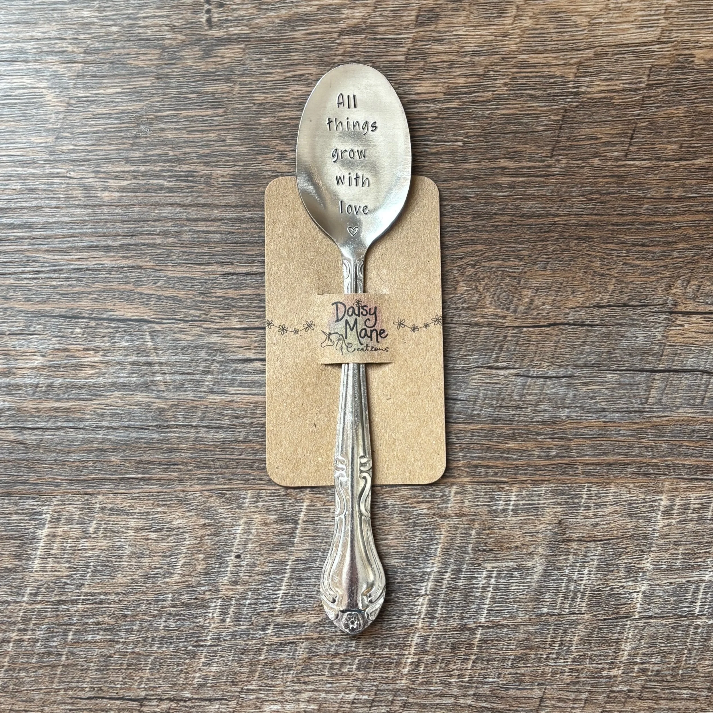 “All Things Grow With Love” Spoon Plant Marker