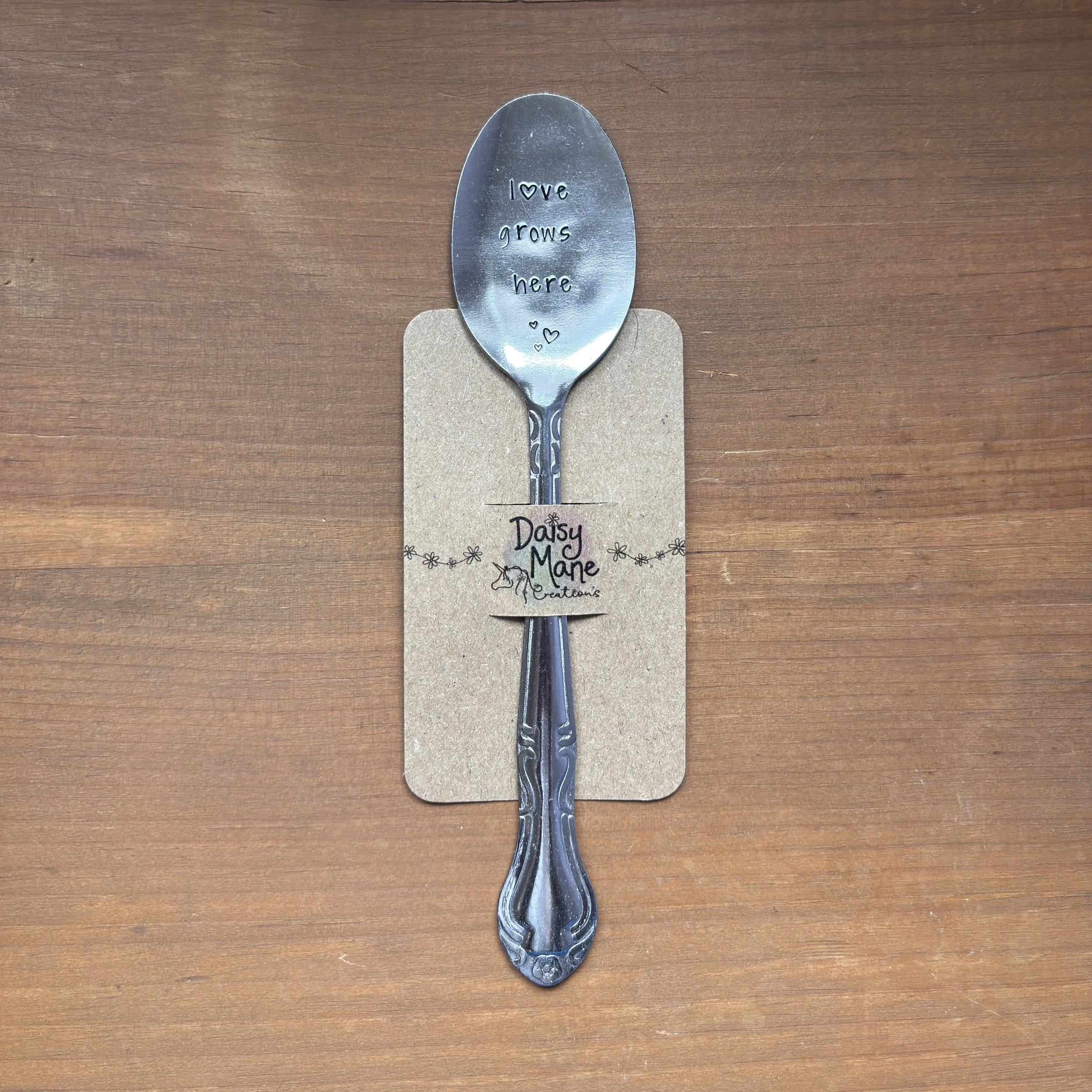 "Love Grows Here" Spoon Plant Marker